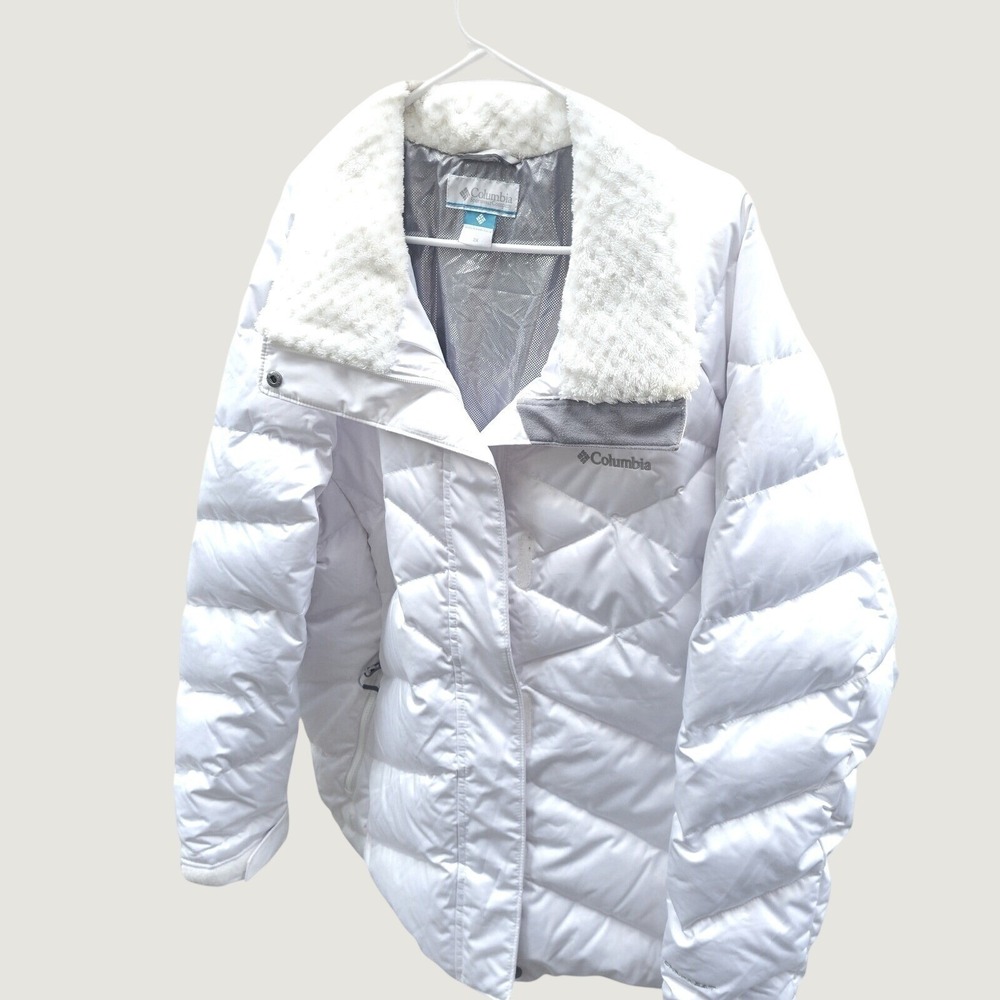Columbia Lay D Down Jacket Plus Size 2X White Omni-Heat Puffer Ski Coat Faux Fur - Picture 6 of 11